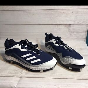 Adidas Icon 6 Bounce Metal Baseball Cleats Mens Size 16 Navy White EG7605 New